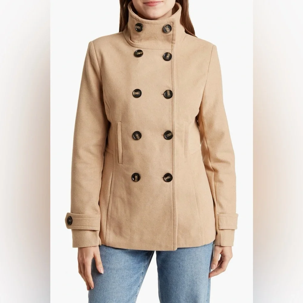 Thread & Supply Double-Breasted Peacoat in Camel - Picture 3 of 5